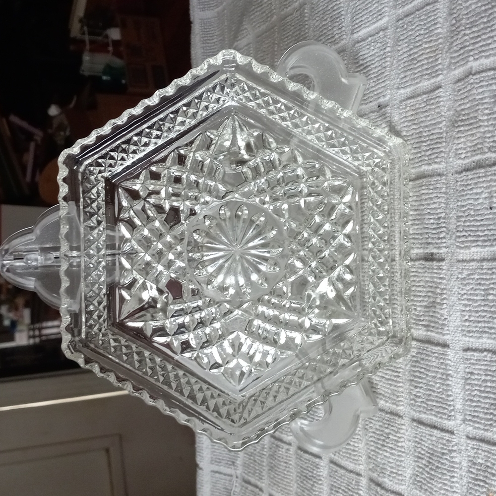 Vtg Wexford footed hexagon shaped serving dish. (2)